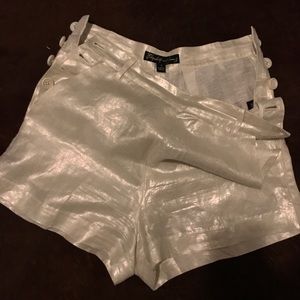 Elizabeth and James Glenn metallic linen shorts